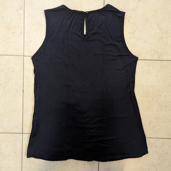 Dark blue tank top with cute detailing down the front - Picture 3 of 3